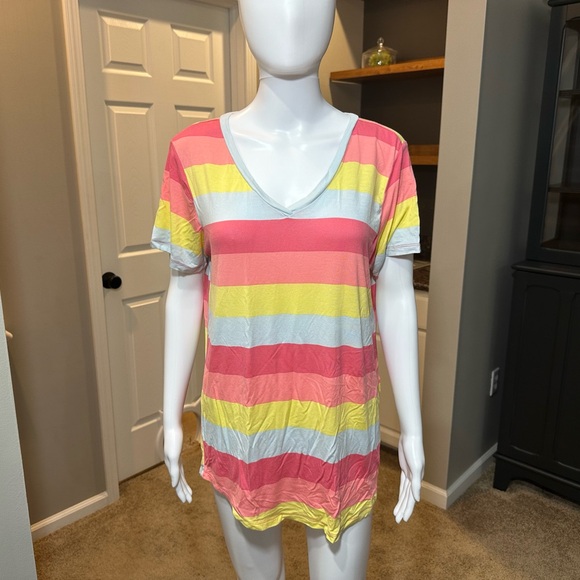 Wildfox Striped Jersey Knit V-Neck Tee - Picture 2 of 6